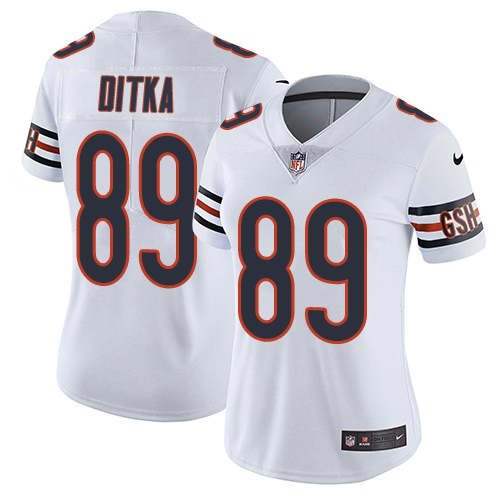 Nike Bears 89 Mike Ditka White Women Vapor Untouchable Limited Jersey