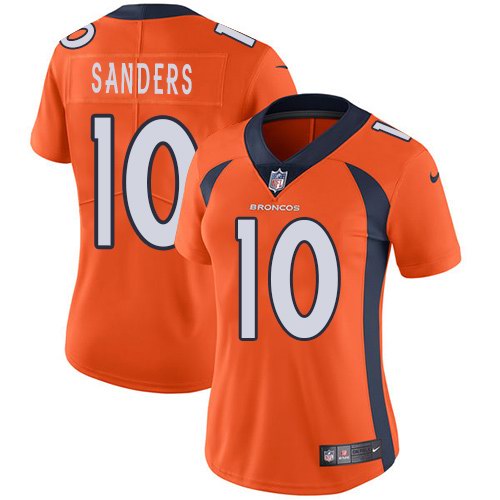 Nike Broncos 10 Emmanuel Sanders Orange Women Vapor Untouchable Limited Jersey