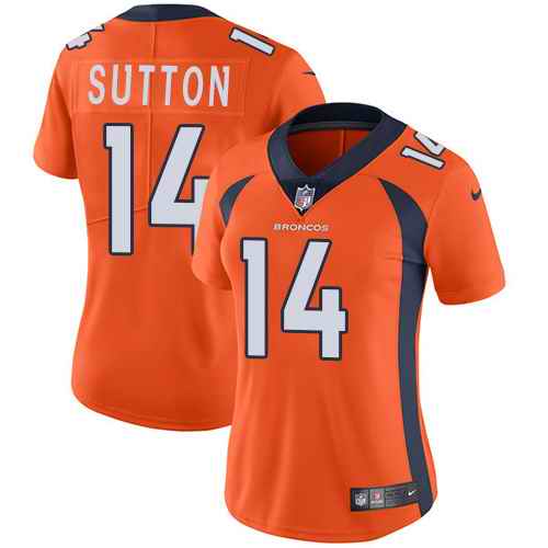 Nike Broncos 14 Courtland Sutton Orange Women Vapor Untouchable Limited Jersey