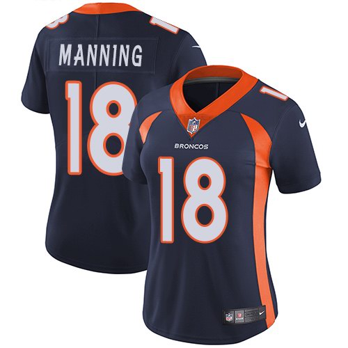 Nike Broncos 18 Peyton Manning Navy Women Vapor Untouchable Limited Jersey