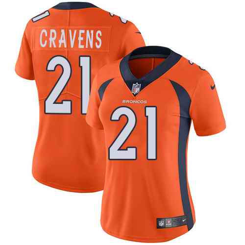 Nike Broncos 21 Su'a Cravens Orange Women Vapor Untouchable Limited Jersey