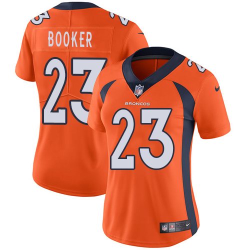 Nike Broncos 23 Devontae Booker Orange Women Vapor Untouchable Limited Jersey