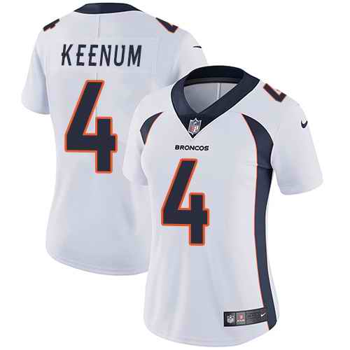 Nike Broncos 4 Case Keenum White Women Vapor Untouchable Limited Jersey