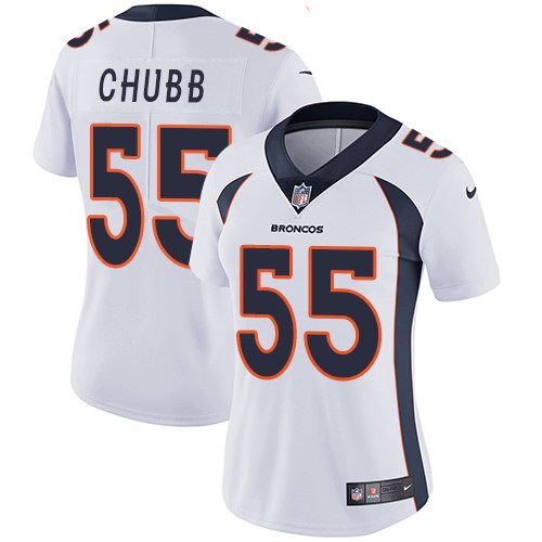 Nike Broncos 55 Bradley Chubb White Women Vapor Untouchable Limited Jersey