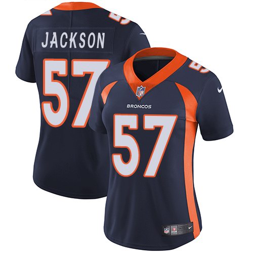 Nike Broncos 57 Tom Jackson Navy Women Vapor Untouchable Limited Jersey