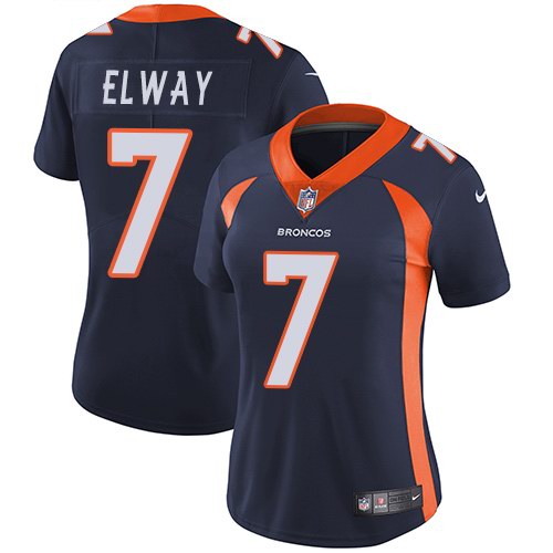 Nike Broncos 7 John Elway Navy Women Vapor Untouchable Limited Jersey