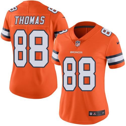 Nike Broncos 88 Demaryius Thomas Orange Women Color Rush Limited Jersey