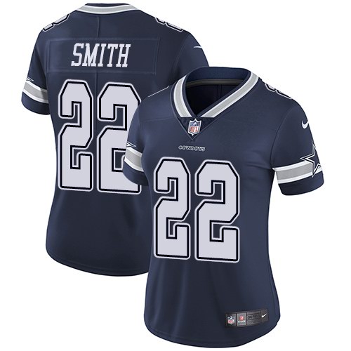 Nike Cowboys 22 Emmitt Smith Navy Women Vapor Untouchable Limited Jersey