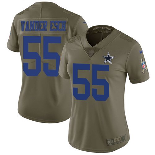 Nike Cowboys 55 Leighton Vander Esch Olive Women Salute To Service Limited Jersey Nike Cowboys 55 Leighton Vander Esch Olive Women Salute To Service Limited Jersey