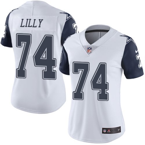 Nike Cowboys 74 Bob Lilly White Women Color Rush Limited Jersey