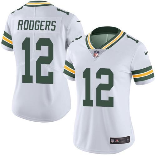 Nike Packers 12 Aaron Rodgers White Women Vapor Untouchable Limited Jersey