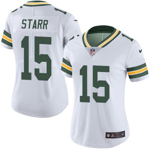 Nike Packers 15 Bart Starr White Women Vapor Untouchable Limited Jersey