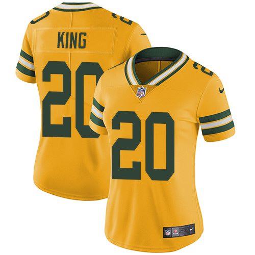 Nike Packers 20 Kevin King Yellow Women Vapor Untouchable Limited Jersey