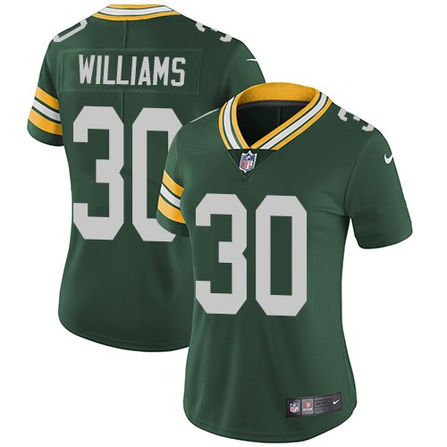 Nike Packers 30 Jamaal Williams Green Women Vapor Untouchable Limited Jersey