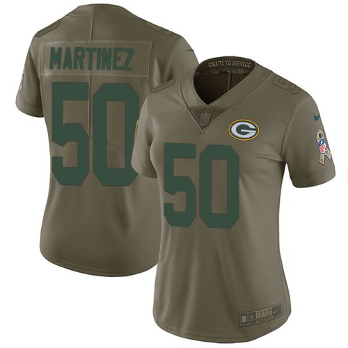 Nike Packers 50 Blake Martinez Olive Women Salute To Service Limited Jersey