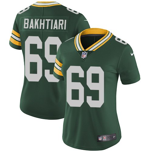 Nike Packers 69 David Bakhtiari Green Women Vapor Untouchable Limited Jersey