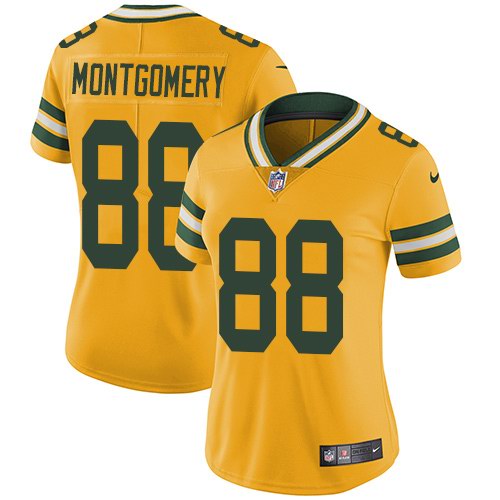 Nike Packers 88 Ty Montgomery Yellow Women Vapor Untouchable Limited Jersey