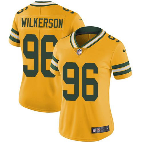 Nike Packers 96 Muhammad Wilkerson Yellow Women Vapor Untouchable Limited Jersey