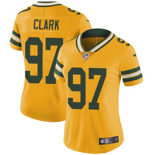 Nike Packers 97 Kenny Clark Yellow Women Vapor Untouchable Limited Jersey