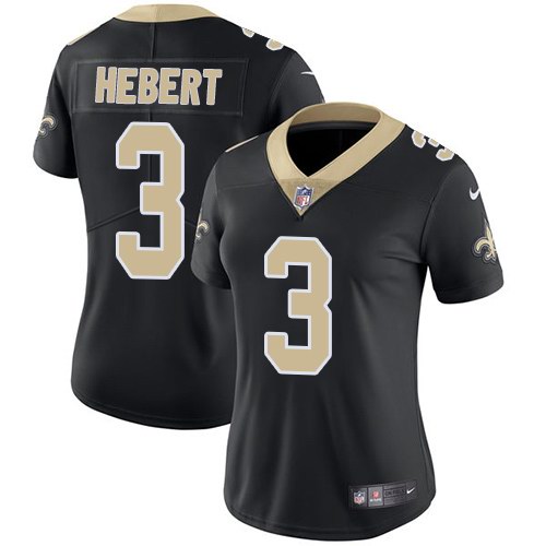 Nike Saints 3 Bobby Hebert Black Women Vapor Untouchable Limited Jersey - Click Image to Close