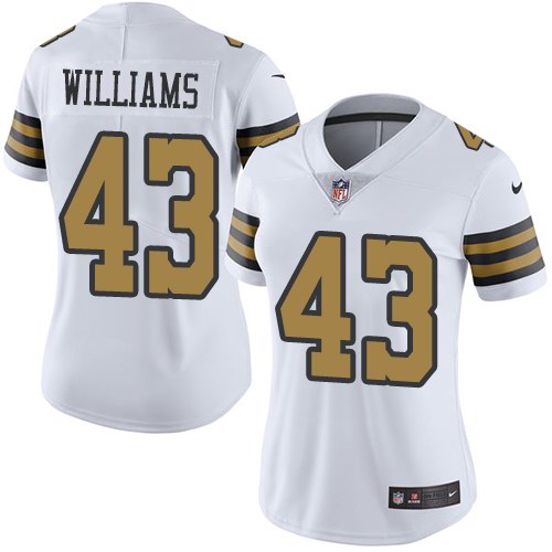 Nike Saints 43 Marcus Williams White Women Color Rush Limited Jersey