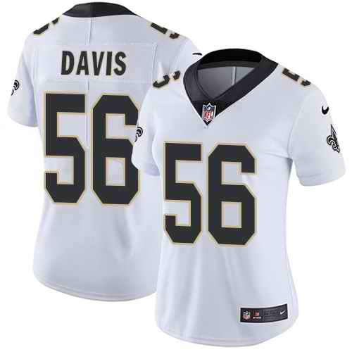 Nike Saints 56 DeMario Davis White Women Vapor Untouchable Limited Jersey