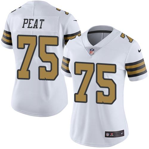Nike Saints 75 Andrus Peat White Women Color Rush Limited Jersey