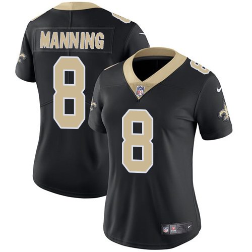 Nike Saints 8 Archie Manning Black Women Vapor Untouchable Limited Jersey