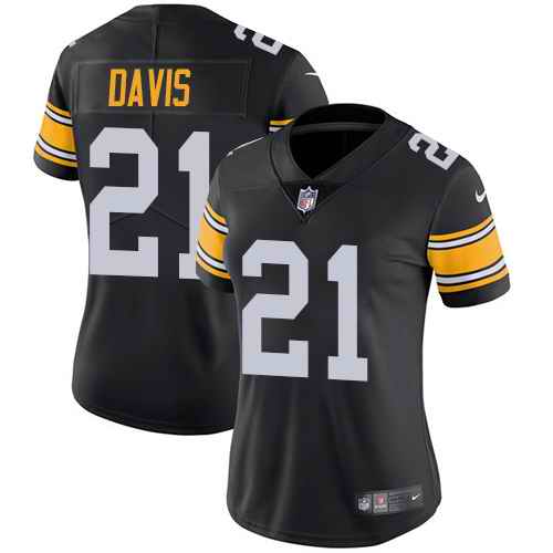 Nike Steelers 21 Sean Davis Black Alternate Women Vapor Untouchable Limited Jersey