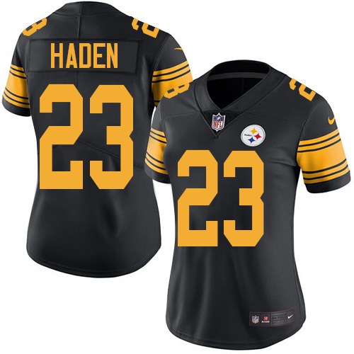 Nike Steelers 23 Joe Haden Black Women Color Rush Limited Jersey