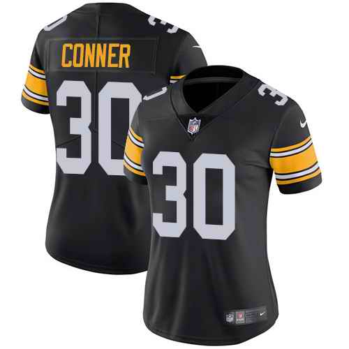 Nike Steelers 30 James Conner Black Alternate Women Vapor Untouchable Limited Jersey