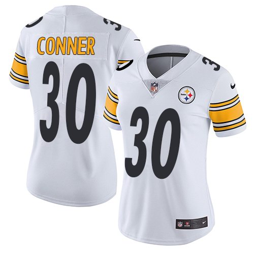 Nike Steelers 30 James Conner White Women Vapor Untouchable Limited Jersey