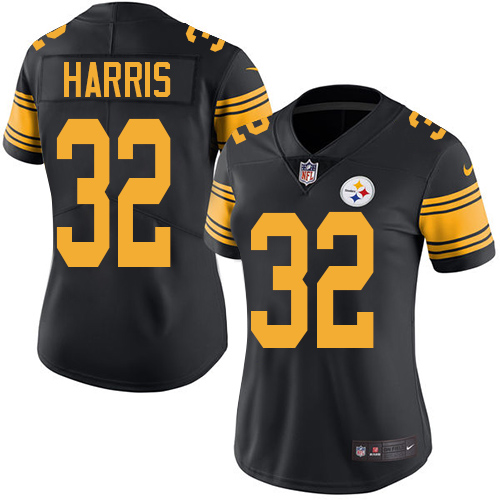 Nike Steelers 32 Franco Harris Black Women Color Rush Limited Jersey