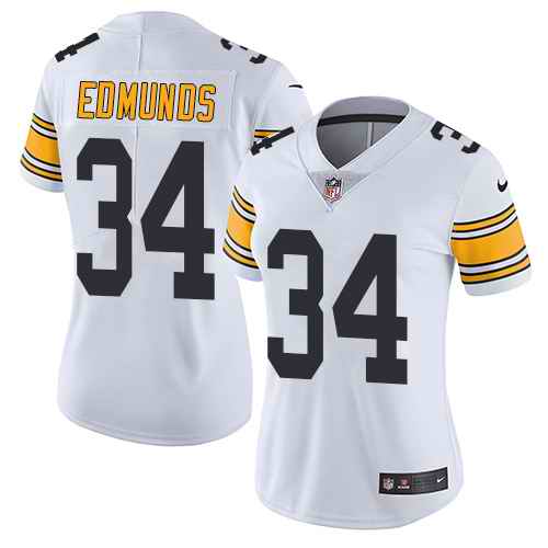 Nike Steelers 34 Terrell Edmunds White Women Vapor Untouchable Limited Jersey