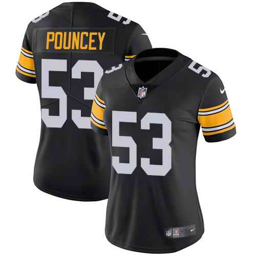 Nike Steelers 53 Maurkice Pouncey Black Alternate Women Vapor Untouchable Limited Jersey
