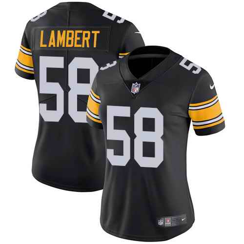 Nike Steelers 58 Jack Lambert Black Alternate Women Vapor Untouchable Limited Jersey