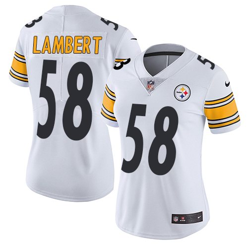 Nike Steelers 58 Jack Lambert White Women Vapor Untouchable Limited Jersey - Click Image to Close