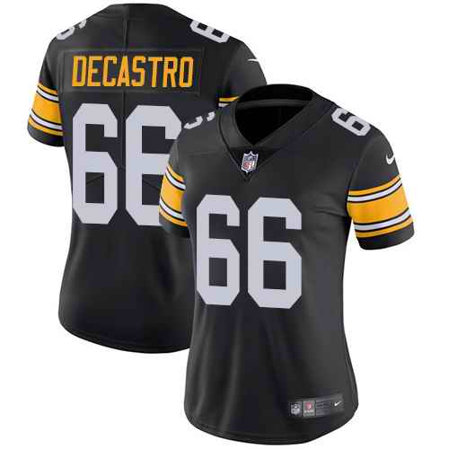 Nike Steelers 66 David DeCastro Black Alternate Women Vapor Untouchable Limited Jersey