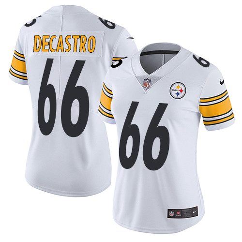 Nike Steelers 66 David DeCastro White Women Vapor Untouchable Limited Jersey - Click Image to Close