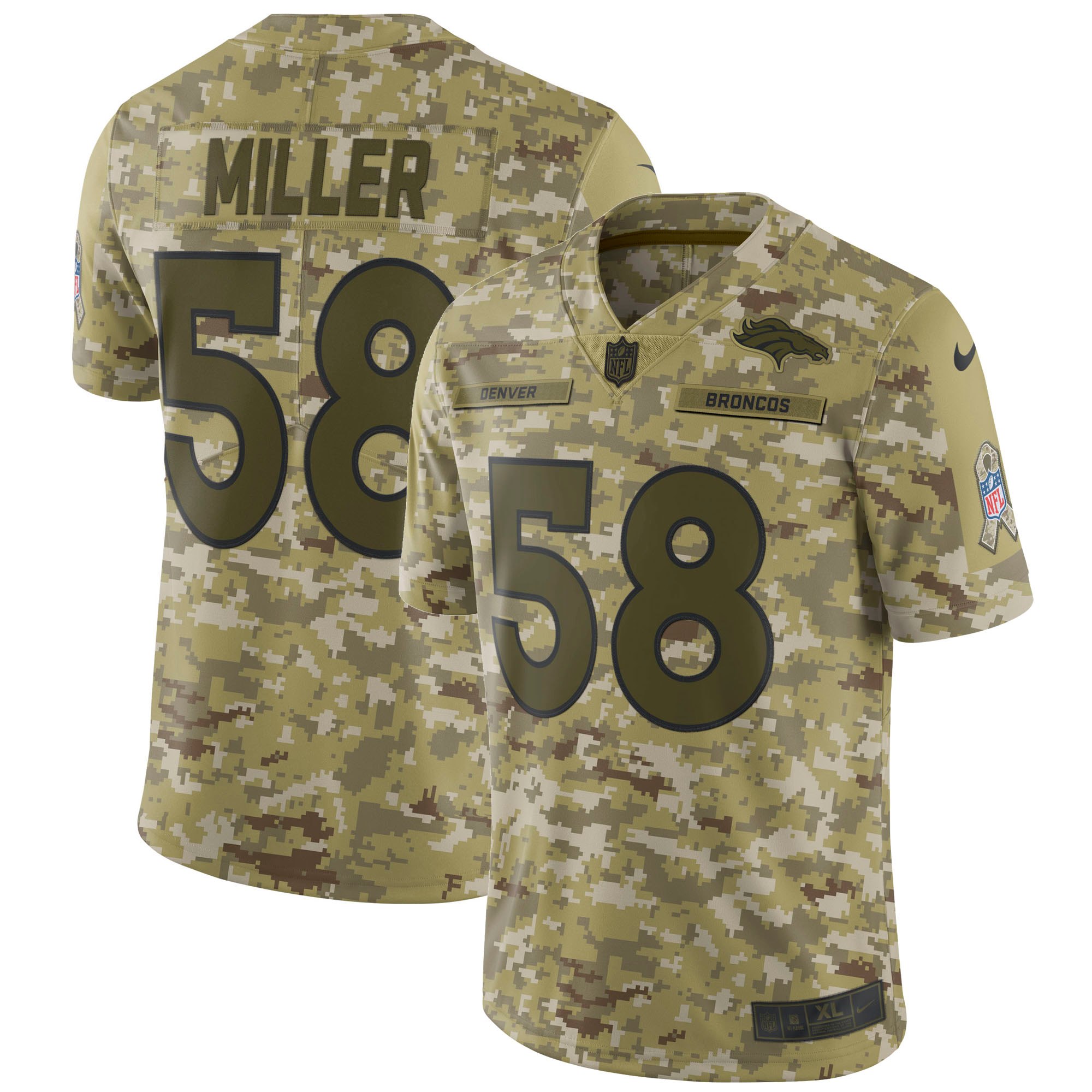 Nike Broncos 58 Von Miller Camo Salute To Service Limited Jersey