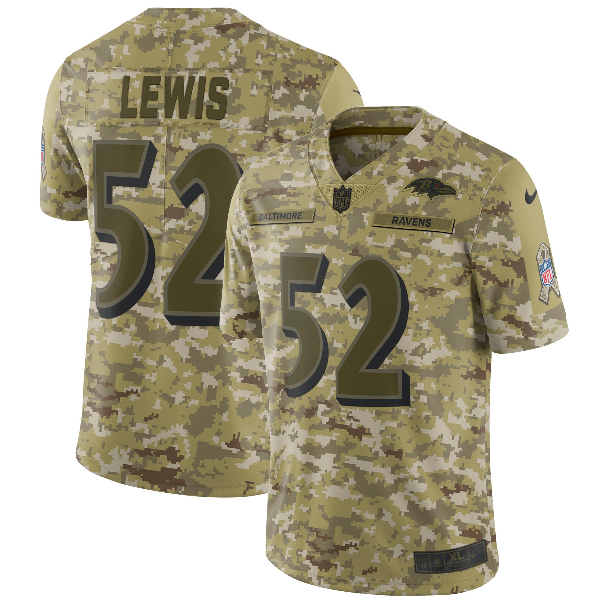 Nike Ravens 52 Ray Lewis Camo Salute To Service Limited Jersey