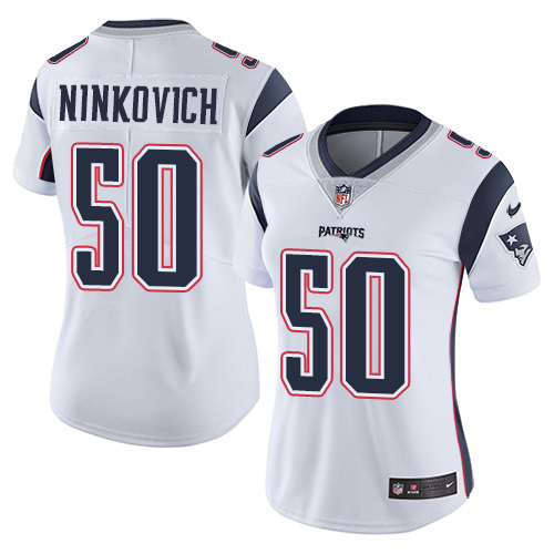 Nike Patriots 50 Rob Ninkovich White Women Vapor Untouchable Limited Jersey