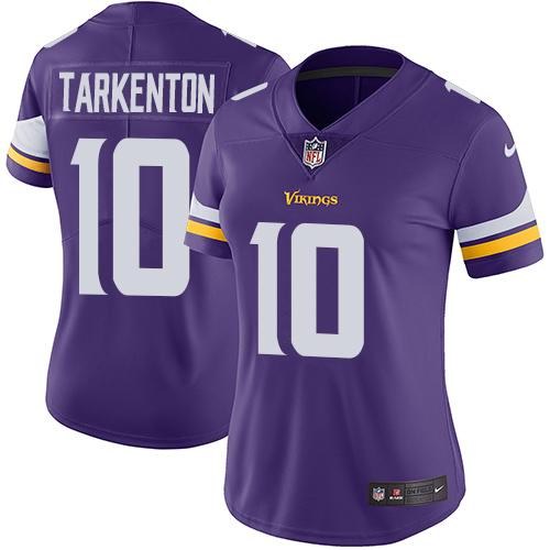 Nike Vikings 10 Fran Tarkenton Purple Women Vapor Untouchable Limited Jersey