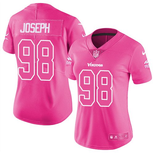 Nike Vikings 98 Linval Joseph Pink Women Rush Limited Jersey