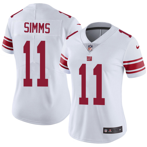 Nike Giants 11 Phil Simms White Women Vapor Untouchable Limited Jersey