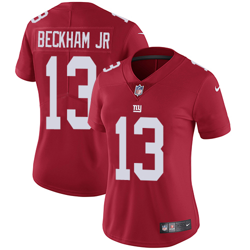 Nike Giants 13 Odell Beckham Jr Red Women Vapor Untouchable Limited Jersey