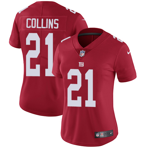 Nike Giants 21 Landon Collins Red Women Vapor Untouchable Limited Jersey - Click Image to Close
