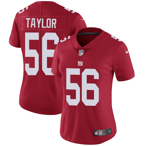 Nike Giants 56 Lawrence Taylor Red Women Vapor Untouchable Limited Jersey