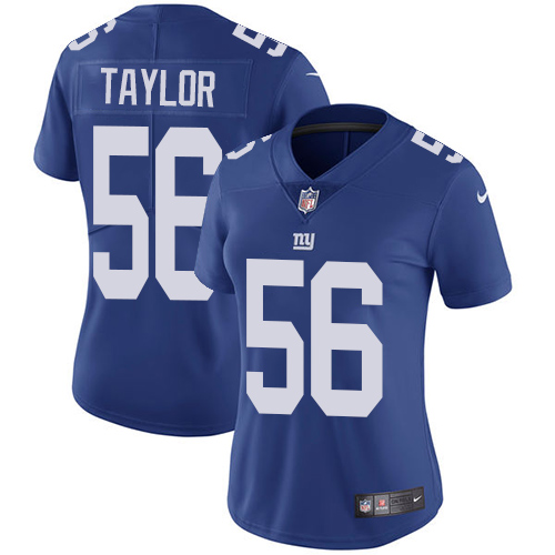 Nike Giants 56 Lawrence Taylor Royal Women Vapor Untouchable Limited Jersey - Click Image to Close