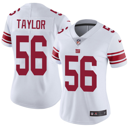 Nike Giants 56 Lawrence Taylor White Women Vapor Untouchable Limited Jersey